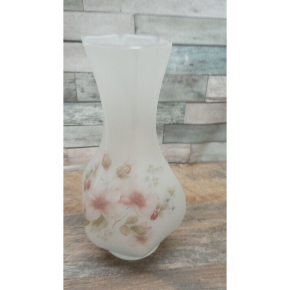 5 Piece Vintage Viking Art Glass CRYSTAL MIST Satin/Frosted Hand Painted… - Picture 8 of 16